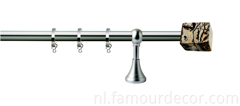 Popular solid square marble head curtain rod